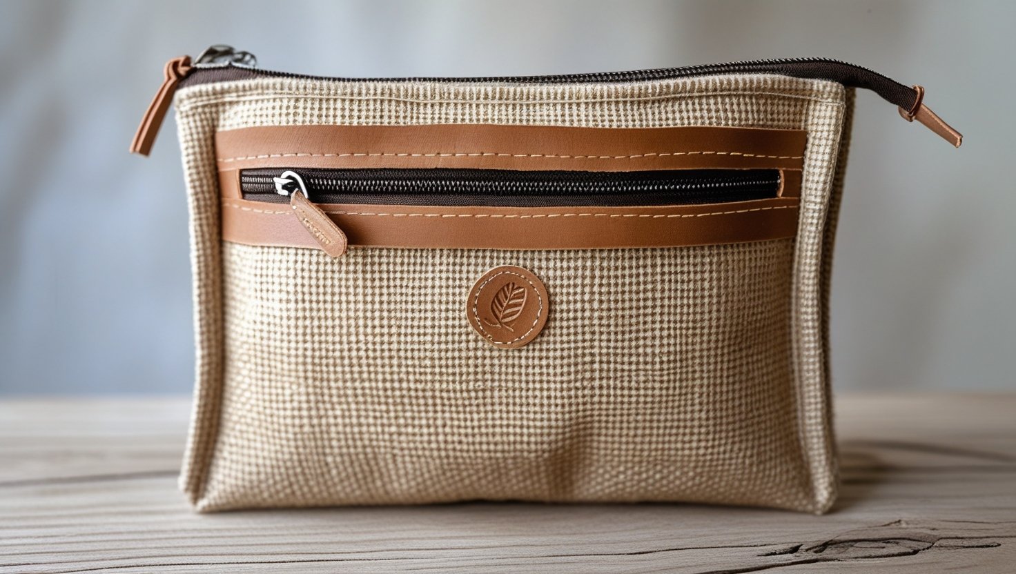 Jute Zipper Pouch