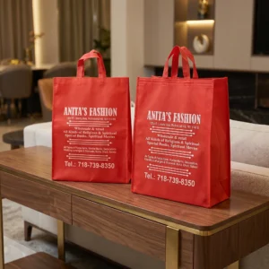 Red Loop Handle Non Woven Bag