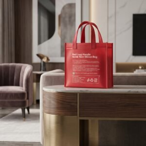 Red Loop Handle Non Woven Bag