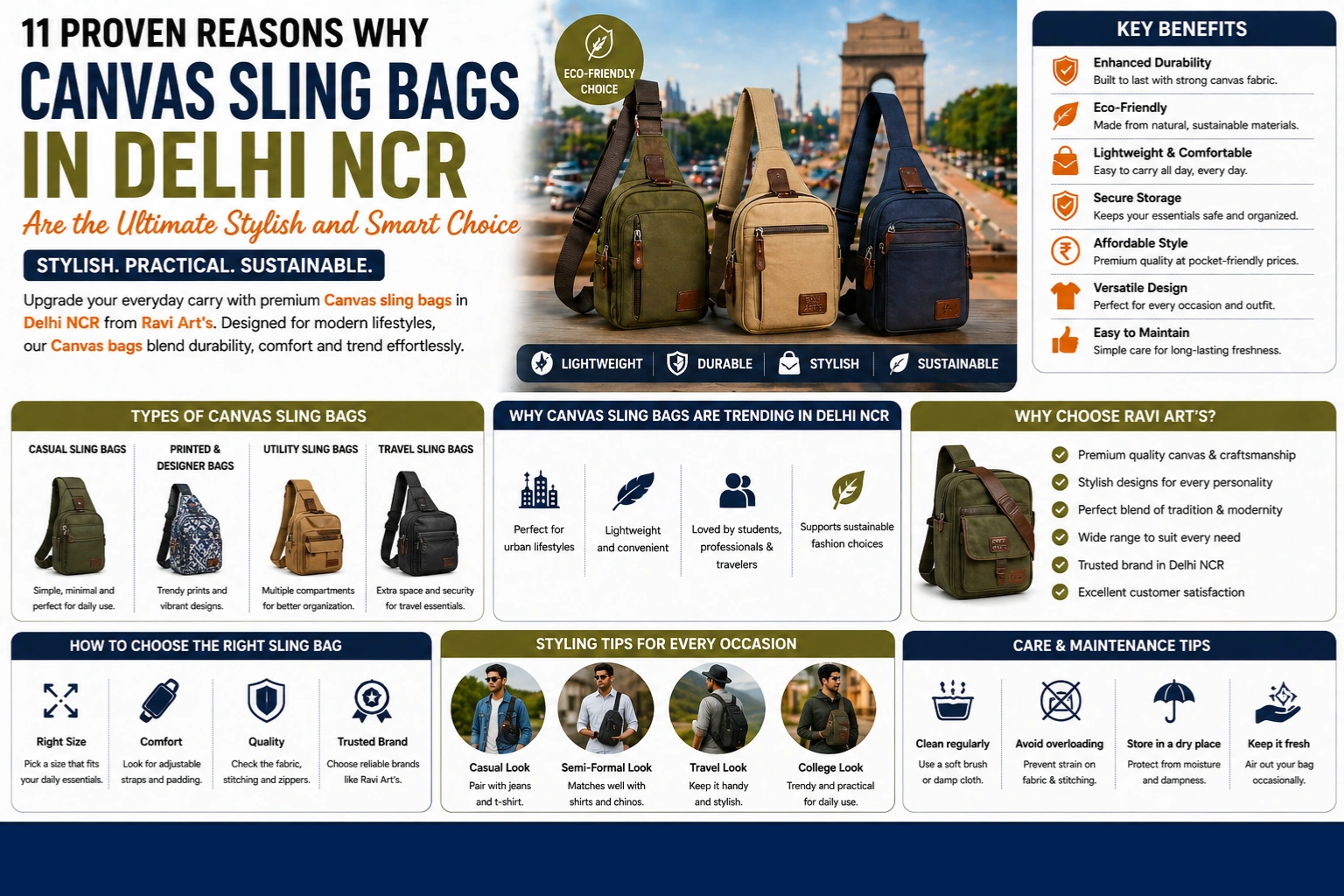 Canvas Sling Bags in Delhi NCR