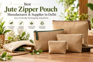 Jute Zipper Pouch